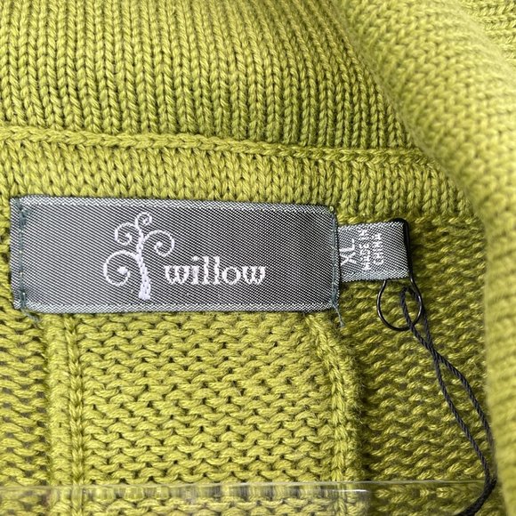 NWT WILLOW Womens XL Green Cardigan Button Up Spread Collar Soft Knit Duster - Picture 6 of 12